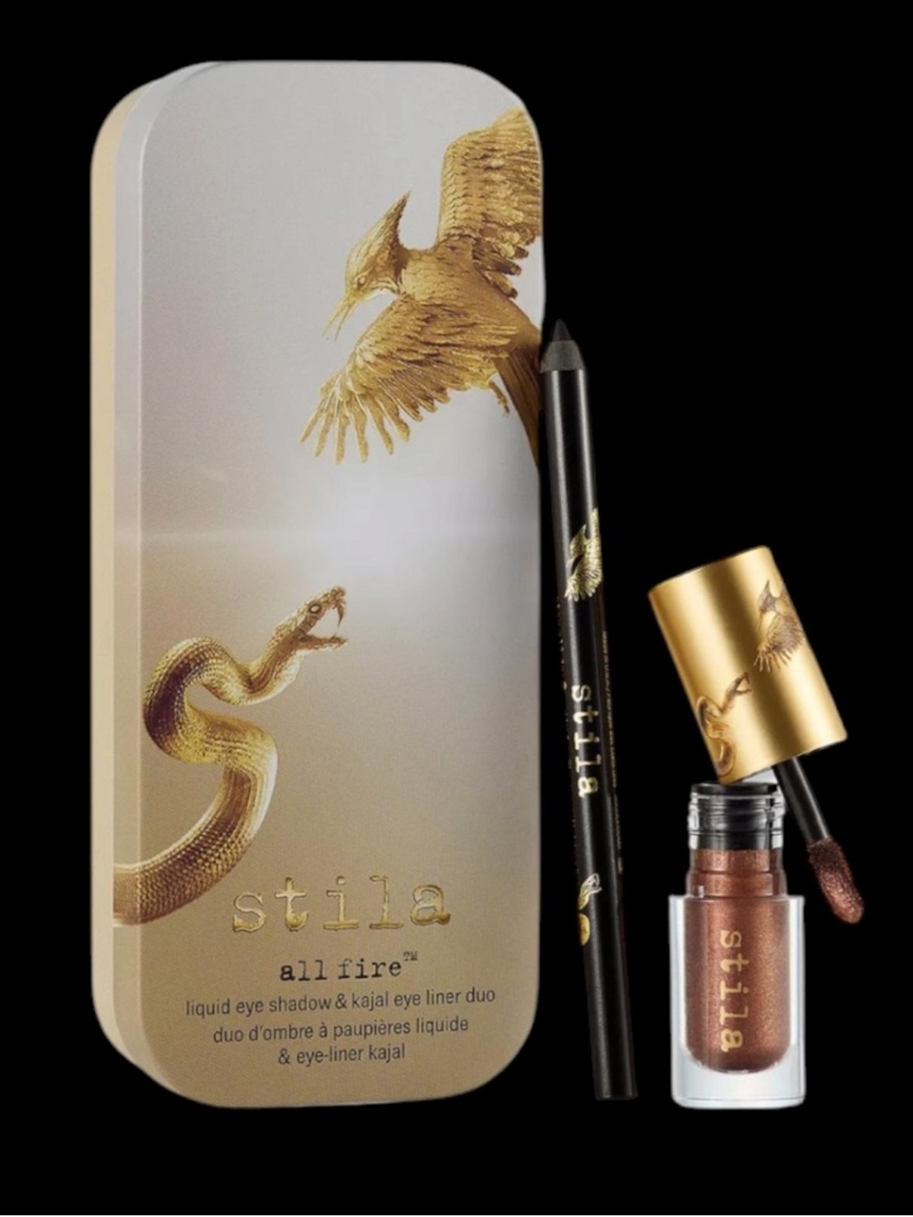 Stila Hunger Games All Fire Duo - Bronze Liquid Eyeshadow & Black Kajal Eyeliner